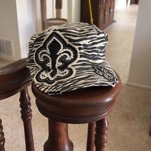 Cowgirl zebra print hat with rhinestones